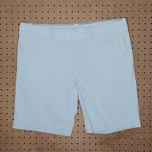 Tommy Hilfiger womens beige striped stretch seersucker bermuda shorts 12 EUC